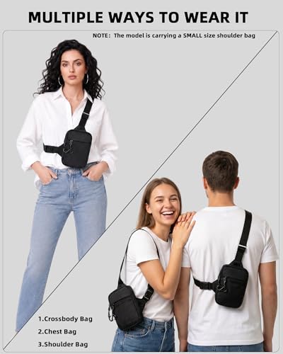 Peicees Sling Bag for Men Small Crossbody Bag Anti Theft Pack, Mini Black - size: Mini