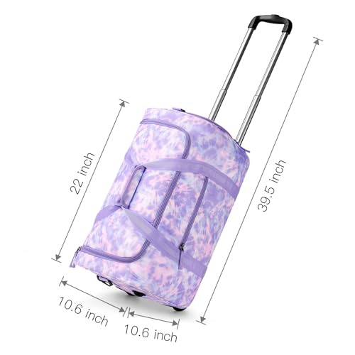 Choco Mocha Boys Suitcase with Wheels, Kids Rolling Duffle Bag Luggage for Travel 22inch, Galaxy Blue - color: Galaxy Blue, style: Duffle Only