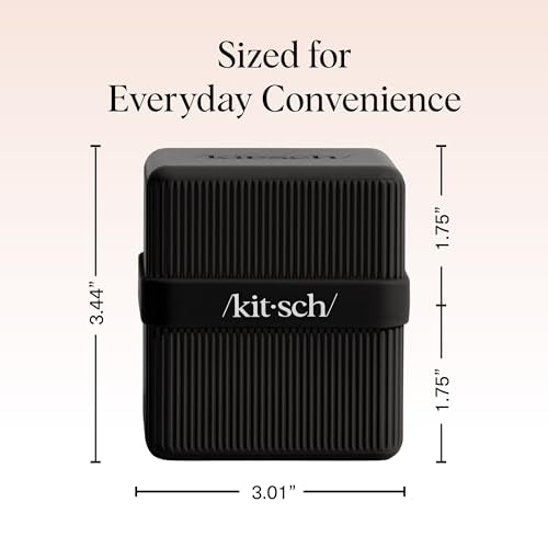 Kitsch 2-Compartment Travel Soap Case – TSA-Approved Bar Soap Holder - color: Black, size: 2 Compartment