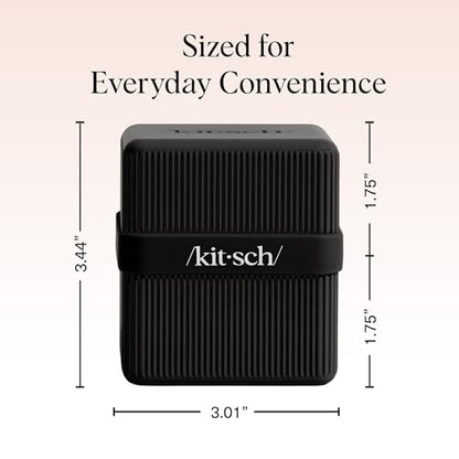 Kitsch 2-Compartment Travel Soap Case – TSA-Approved Bar Soap Holder - color: Black, size: 2 Compartment