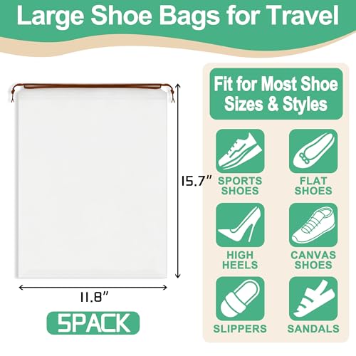 KLASIT Shoe Bags for Travel,15.7 x 11.8 inches,5pack