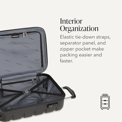 SwissGear 7366 Signature Hardside Expandable Luggage with Spinner Wheels, TSA Lock, Cup-Holder, Black, 3-Piece Set (19/23/27) - color: Black, size: 3-Piece Set (19/23/27)