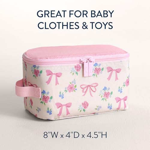 Itzy Ritzy Packing Cubes for Travel, Set of 3 Organizers (Ribbons & Roses) - color: Ribbons & Roses