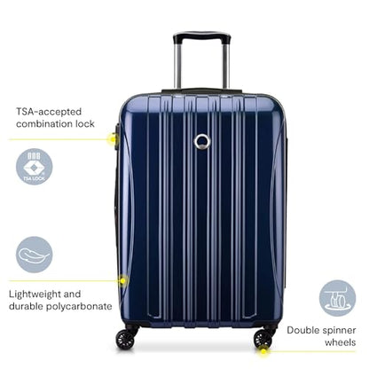 DELSEY PARIS Helium Aero Hardside Expandable Luggage with Spinner Wheels, Titanium, 3-Piece Set (21/24/28) - color: Titanium, size: 3-Piece Set (21/24/28)