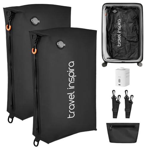 Compression Packing Cube with Electric Pump, Waterproof Travel Storage Bag - size: 2 Bag, 1 Pump