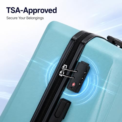 20/24/28 Inch Hardshell Suitcase Set, ABS Luggage Set with TSA Lock 5 Piece - color: Sky Blue