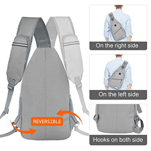 ZOMAKE Sling Bag,Small Crossbody Sling Backpack Shoulder Daypack for Travel - color: Silver Grey B, size: 8L