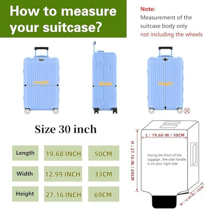Luggage Covers Clear Suitcase Cover Protector, 30inch - color: Black, size: 30 inch