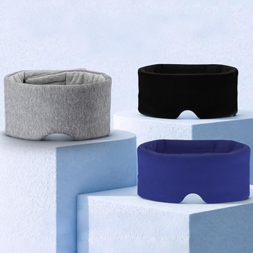 Cotton Sleep Eye Mask for Men and Women, 100% Blocking Light Sleeping Mask - color: Grey
