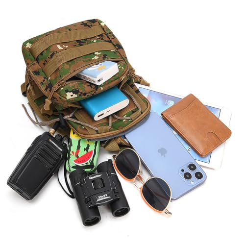 Viriber Tactical Backpack, Waterproof Military Cross-body Molle Sling Shoulder Backpack Chest Bag for Outdoor Every Day Carry CP - color: Cp