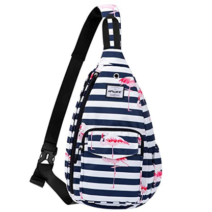 Backpack Sling for Women Anti-Water Crossbody Bag Inclined Adjustable Pack - color: Flamingo