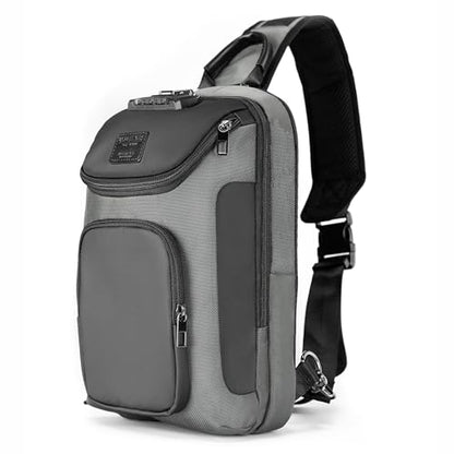 reeyee Men's Sling Bag, Anti-Theft Crossbody Bag for Travel, Gray - color: Gray