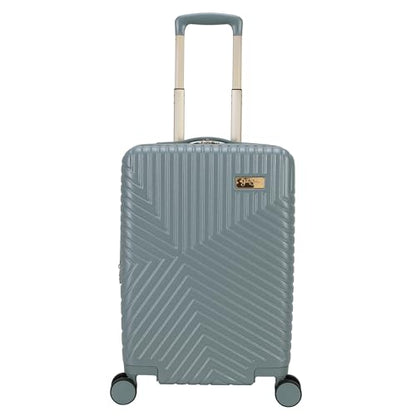 Jessica Simpson Abilene 2-Piece Set (20" & 28") Expandable 8-Wheel Spinner Large Checked Luggage Suitcase, Chinois Green - color: Chinois Green, size: 2-Piece Set