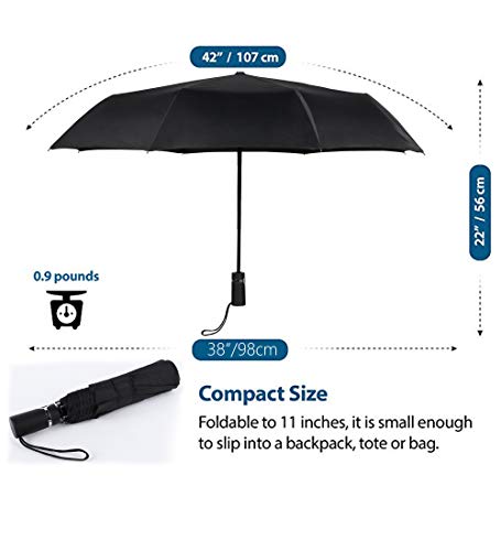 SY COMPACT Travel Umbrella for Rain, Windproof Automatic Compact Umbrella - color: flower yellow