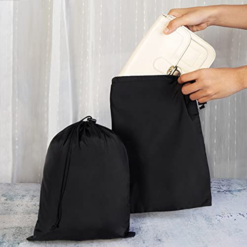 Drawstring Bag - UltraLight Nylon Cinch and Ditty Pouch For Home, Office, Outdoor (5 pack, Black) (Black, 9 x 12 inch) - size: 9 x 12 inch