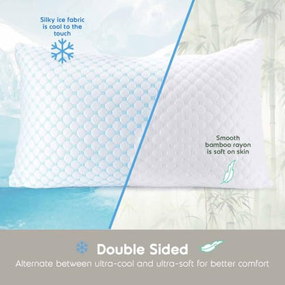 Nestl Cooling Body Pillow for Sleeping 1 Pack, Luxury Shredded Memory Foam Body Pillows, Adjustable Cold Gel Pillows for Hot Sleepers, Supportive Long Pillow for Bed Side Back Stomach Sleepers - size: Body 20"x54"