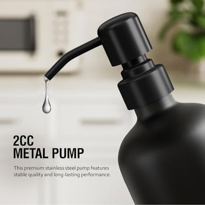 MOMEEMO Reusable Shampoo and Conditioner Bottles with Tray, Black - color: Black Black