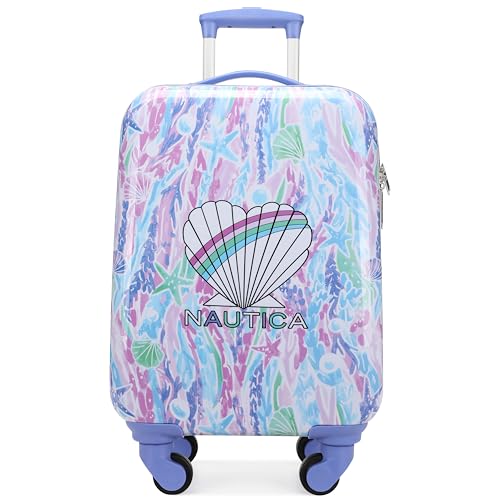 NAUTICA Kids 18" Hardside Carry-on Suitcase with Spinner Wheels, Pastel Shell - color: Pastel Shell