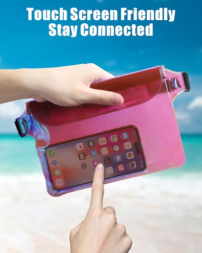 F-color Waterproof Fanny Pack - Waterproof Pouch, Beach Cruise Essentials - color: 1 Pack,Pink
