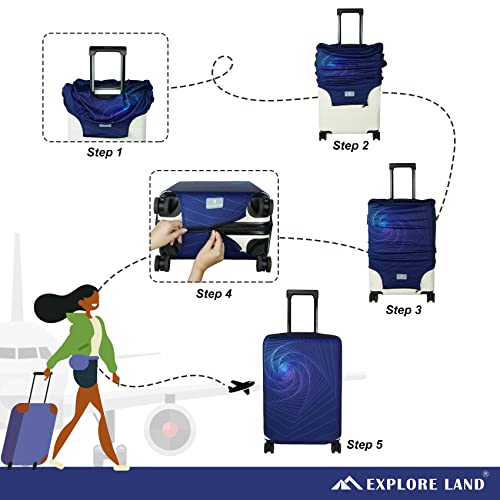 Explore Land Travel Luggage Cover Fits 31-32 inch Case (Gyrotropic, XL) - color: Gyrotropic, size: XL