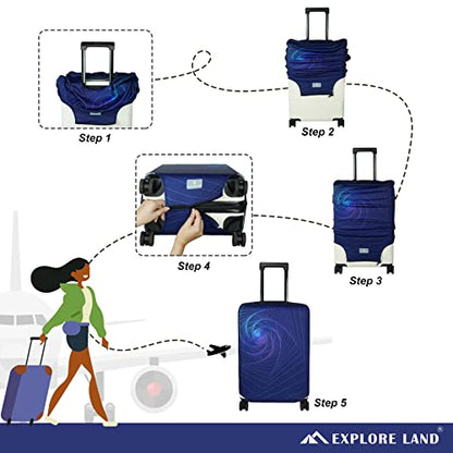 Explore Land Travel Luggage Cover Fits 31-32 inch Case (Gyrotropic, XL) - color: Gyrotropic, size: XL
