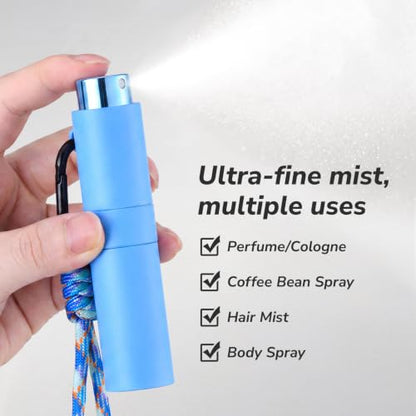 Lulupack Perfume Travel Refillable, 8ml Keychain Cologne Spray Bottle, 2PCS - color: rose red black