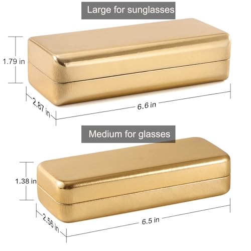 TRIUMPH VISION Sunglasses Case Hard Shell Glasses Case Eyewear Eyeglasses - color: Gold, size: Large for sunglasses