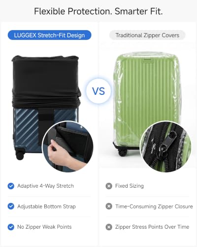 LUGGEX Luggage Cover Protector, Suitcase Covers for Luggage,Black,XL - size: XL(28-31in )