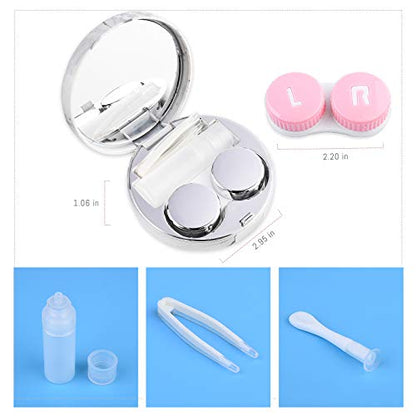 cauyuan Cute Contact Lens Case Portable Travel Box - color: D-Silver