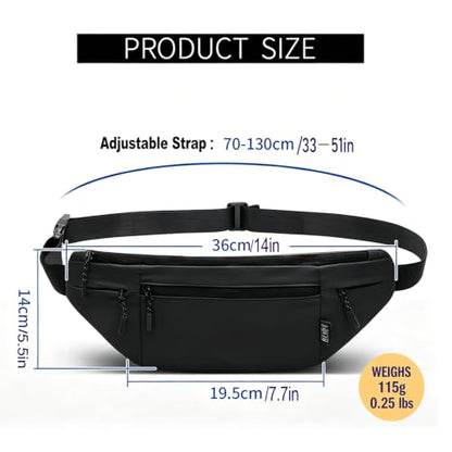 Money Belt for Travel RFID Blocking Passport Holder (black) - color: black