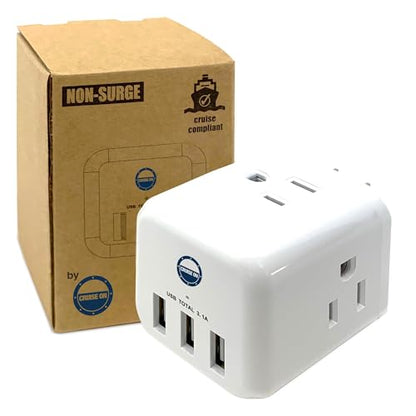Cruise On Non Surge Cruise Approved Power Strip [3 USB & 3 AC] - color: [3 USB & 3 AC]
