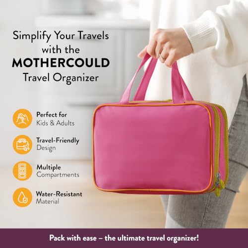 Kids Travel Organizer, Girls Bag With Hook, Toiletry and Makeup Bag, Small - color: CB Pink, size: Small