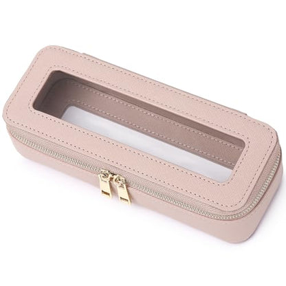 Pinkmik Makeup Brush Case Clear Travel Cosmetic Bag, (Pink, SLIM) - color: B/Pink, size: SLIM
