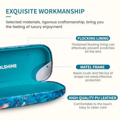 molshine Hard Shell Sunglasses Case, Classic Large Glasses Case for Women Men, Sunglass Eyeglasses - color: Ocean Blue