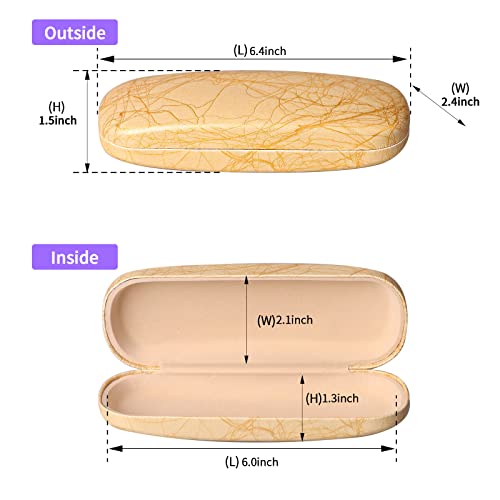 ZONLY Eyeglasses Case,(4 Piece) Unisex Hard Shell Eyeglasses Cases Protective Case For Glasse - color: Grain Pattern