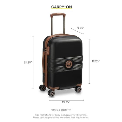DELSEY PARIS Flanerie SE - 2-Piece Set Luggage & Backpack - 360° Dual Spinner Wheels - TSA Lock - Laptop Backpack 14" - Hardside Carry-On + Polyester Backpack, Black - color: Black, style: Backpack + Carry-on