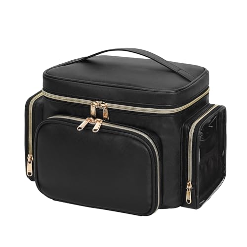Bagmoly Large Makeup Bag, Travel Makeup Cosmetic Bag for Girls, Black - color: 01-Black, size: Medium