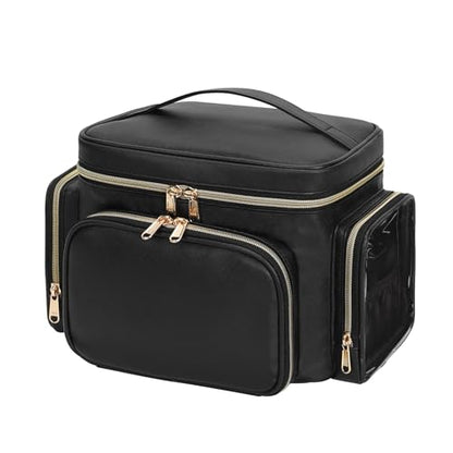Bagmoly Large Makeup Bag, Travel Makeup Cosmetic Bag for Girls, Black - color: 01-Black, size: Medium