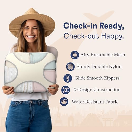 Shacke 8 Set Packing Cubes for Travel, Shoe & Toiletry Bags (Sand) - color: 8 Set - Sand, size: Set of 8