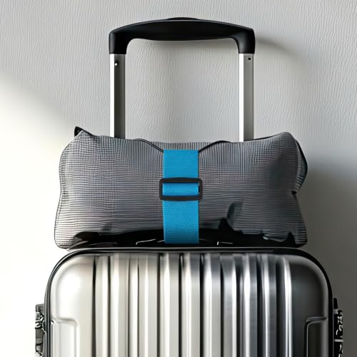 2 Pcs Blue Luggage Connector Straps, Adjustable Straps for Suitcases - color: Blue, 2pcs