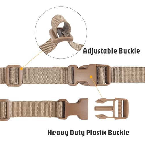 XTACER 1 Inch Molle Backpack Accessory Strap Luggage Straps Cover Strap Sleeping Bag Strap with Buckle (TAN, 40) - color: TAN, size: 40 Inches