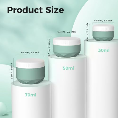 Travel Containers for Toiletries, 4-Pack TSA Approved Silicone Jars (2.5oz) - color: Grey, size: 75ML (2.5oz)