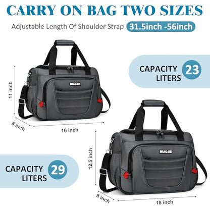 Underseat Carry On Luggage Bag Airplanes Personal Item Bag - 18 IN Grey - color: Grey, size: 18 IN