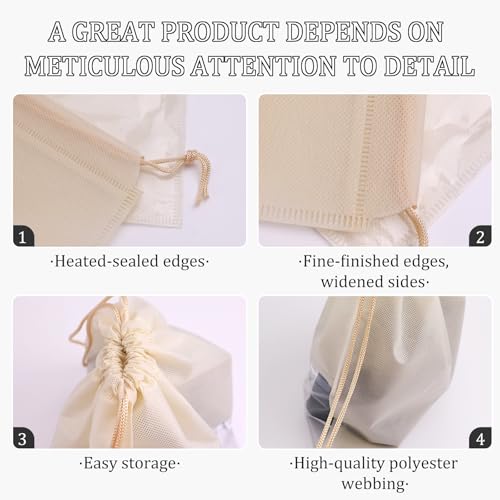 Dustproof Drawstring Bags, 20 PCS, 5 Sizes