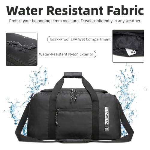 Foldable Travel Bag 85L, Extra Large Duffel for Camping & Trips - color: black, size: 85L