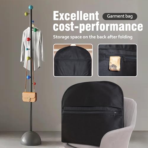 2 Pack 40"x24" Garment bags for travel Suits Bags,Accessories Zipper Pocket Lightweight Foldable with Fitted Protective Hood, Travel and Closet Storage Set, Black - size: 40"