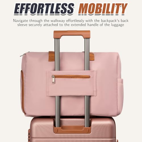 Cosbarn Luggage Sets 5 Piece, Hardshell Suitcase with Spinner Wheels - color: Rosegold