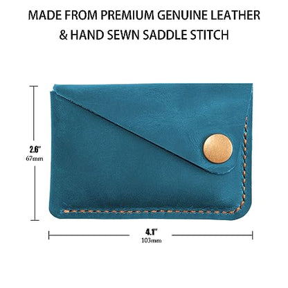 Leather Card Holder, Credit Card Wallet, Cardholder Wallet, Minimalist Wallet,Christmas Gift - color: Blue
