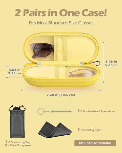 ProCase Hard Double Sunglasses Glasses Case for Men Women -Brightyellow - color: Brightyellow