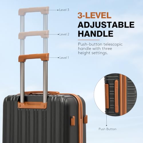Luggage Sets 5 Pcs, Hardshell Lightweight Durable Suitcase With TSA-Lock - color: PorscheBlue